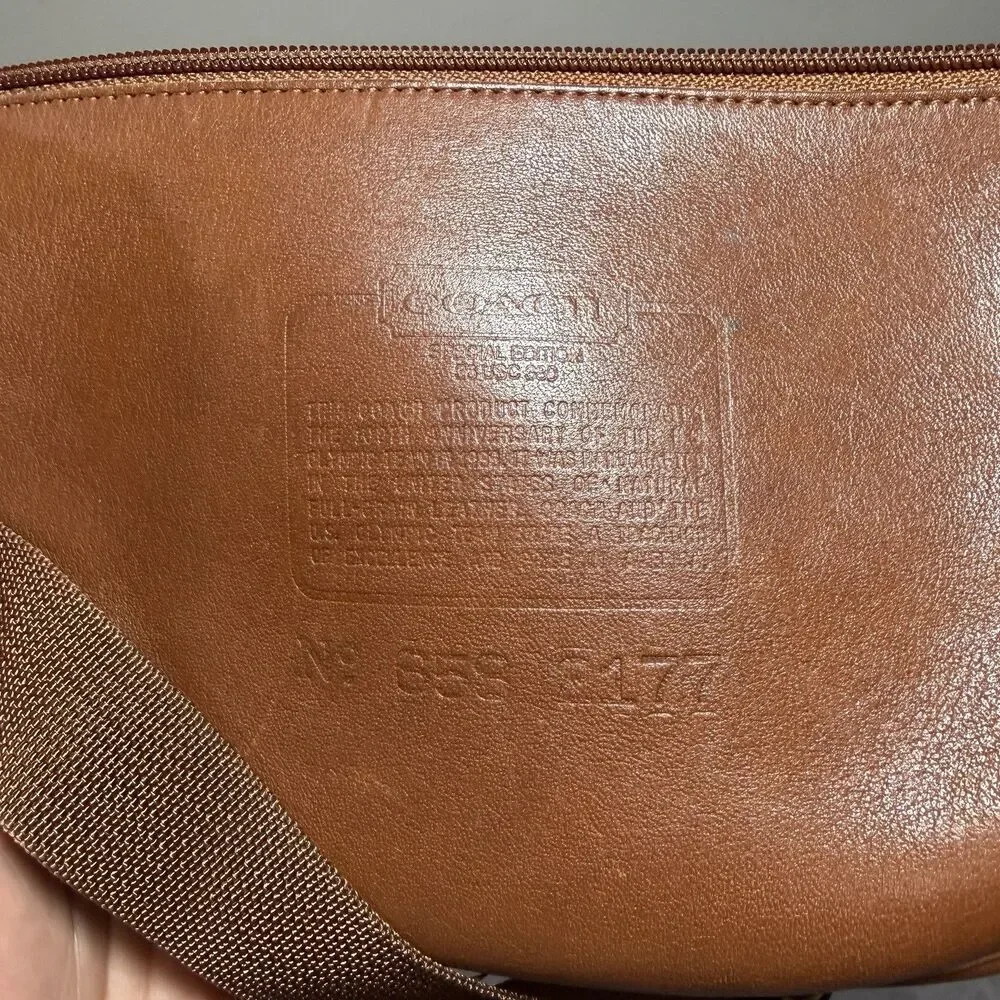 Coach USA 1996 Olympic Commemorative Leather Fanny Pack Waist Pouch Bag Brown